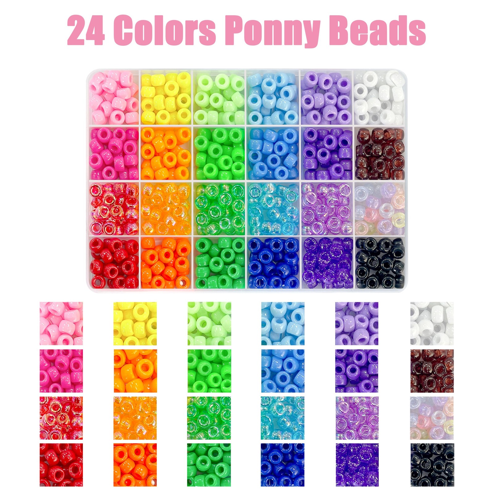 1000PCS Bracelet Making Kit, Friendship Jewelry Necklace Bracelet kit 24 Colors