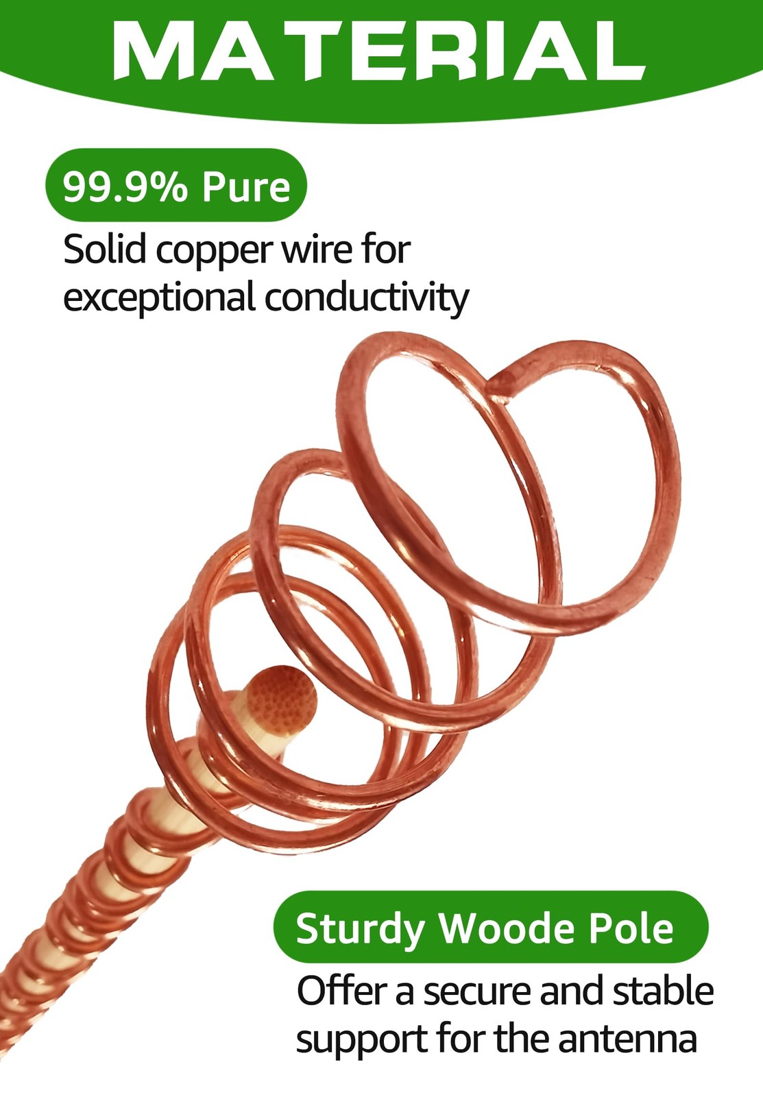 6 Pack 13" Copper Garden Stakes,Electroculture Copper Gardening Antenna, Elec...