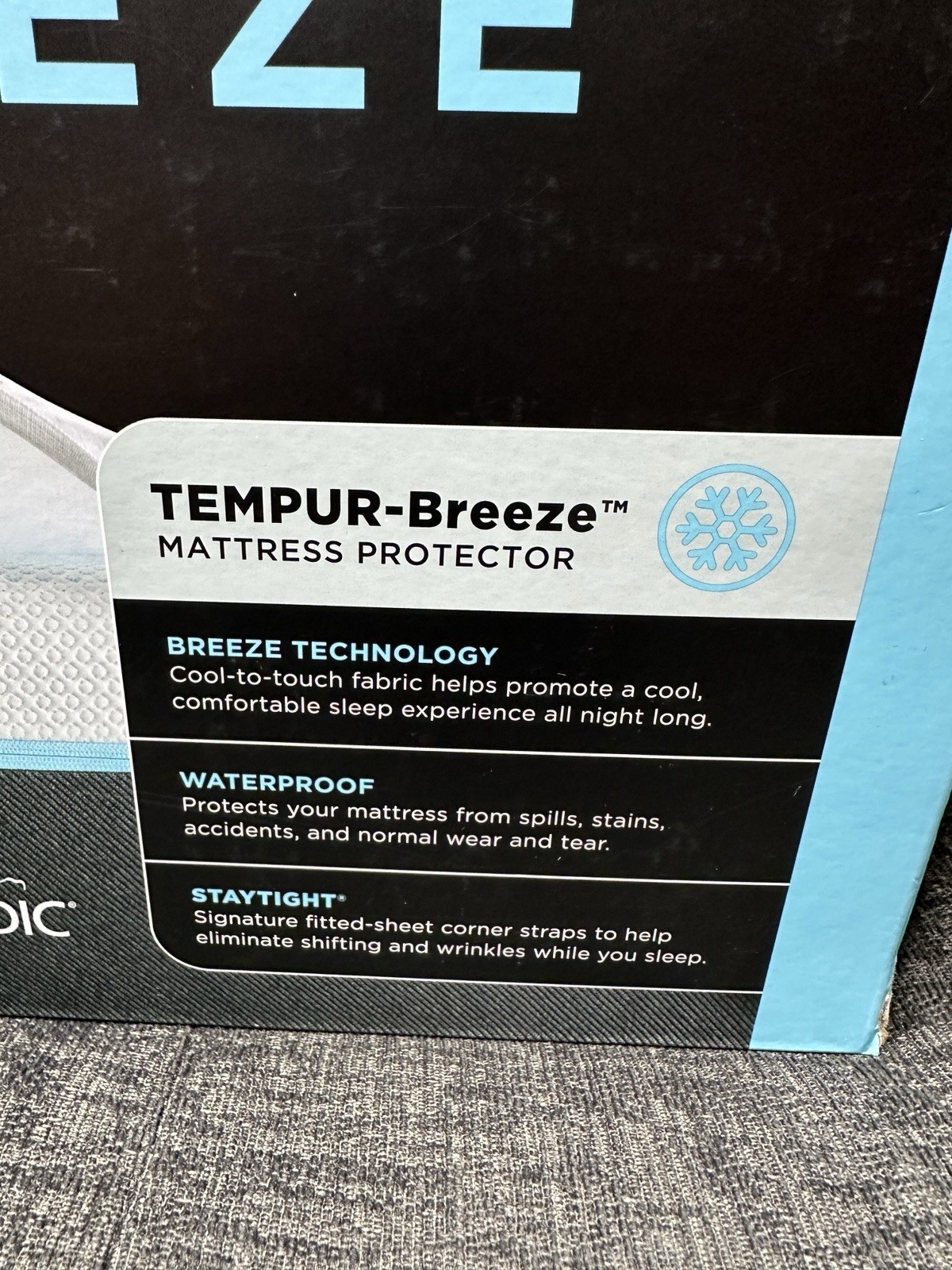 Tempur-Pedic Tempur-Breeze White Queen Mattress Protector Brand New Retail $289*
