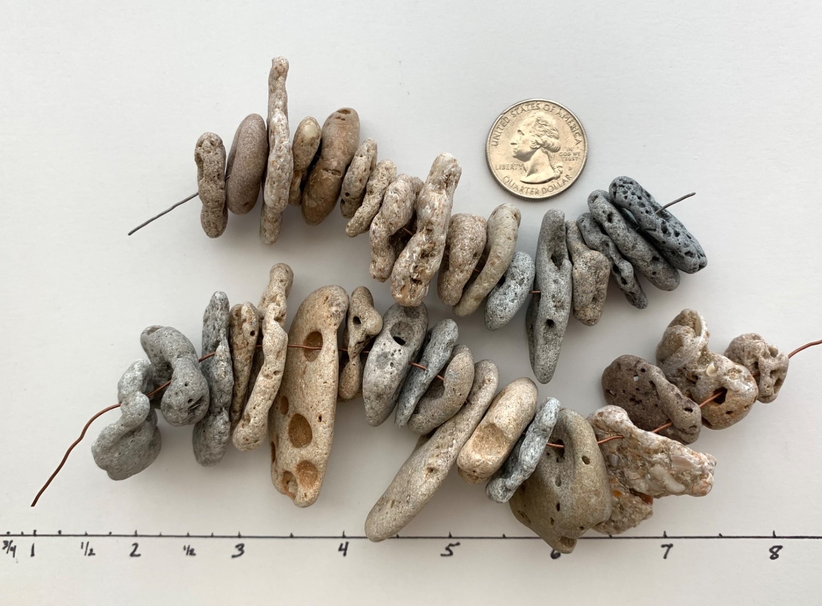 35 Adder Holey Beach Rocks Hag Stones Fairy Lucky Wish Magic Natural 1" #B2 US❤️