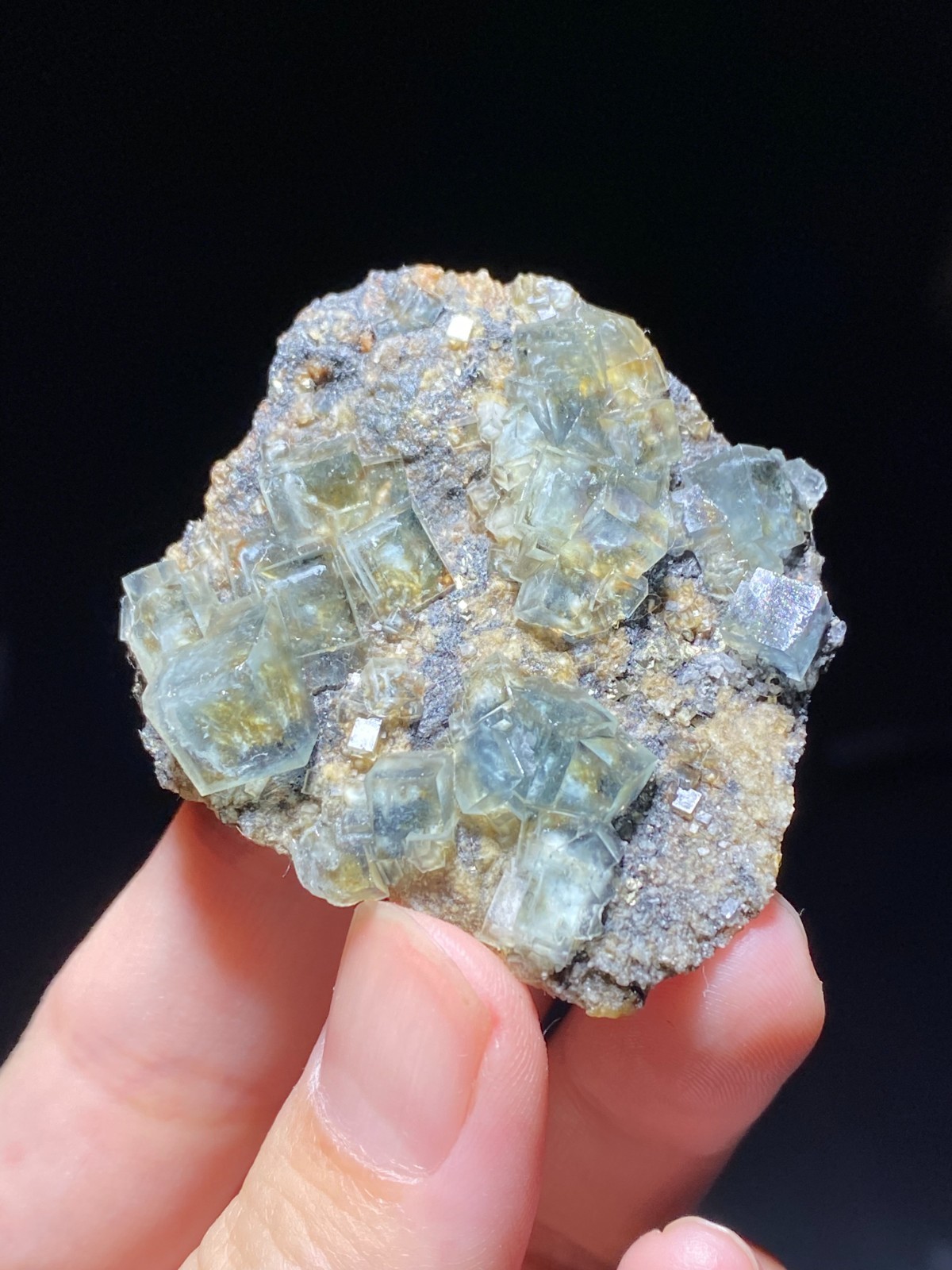 Rare Natural White Window Light Green Cubic Fluorite & Pyrite Specimen, China