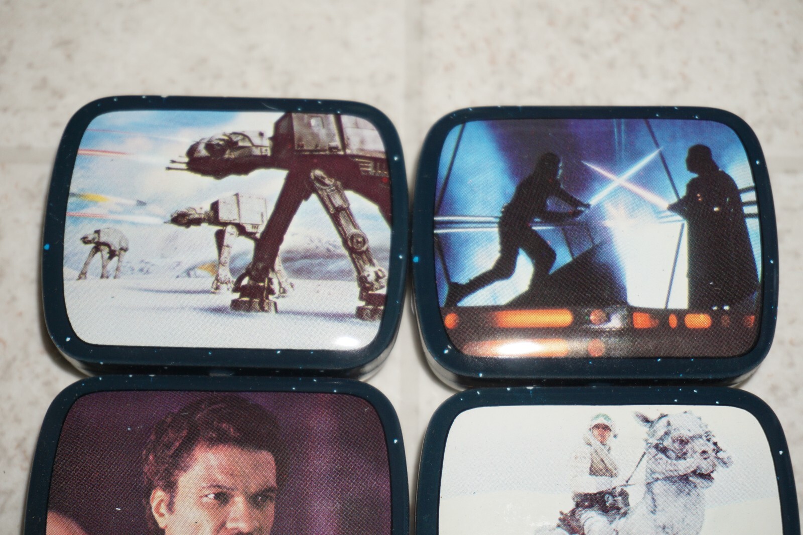 Vintage Star Wars Empire Strikes Back Micro Tins 1980 W/ 72 Tins Store Display