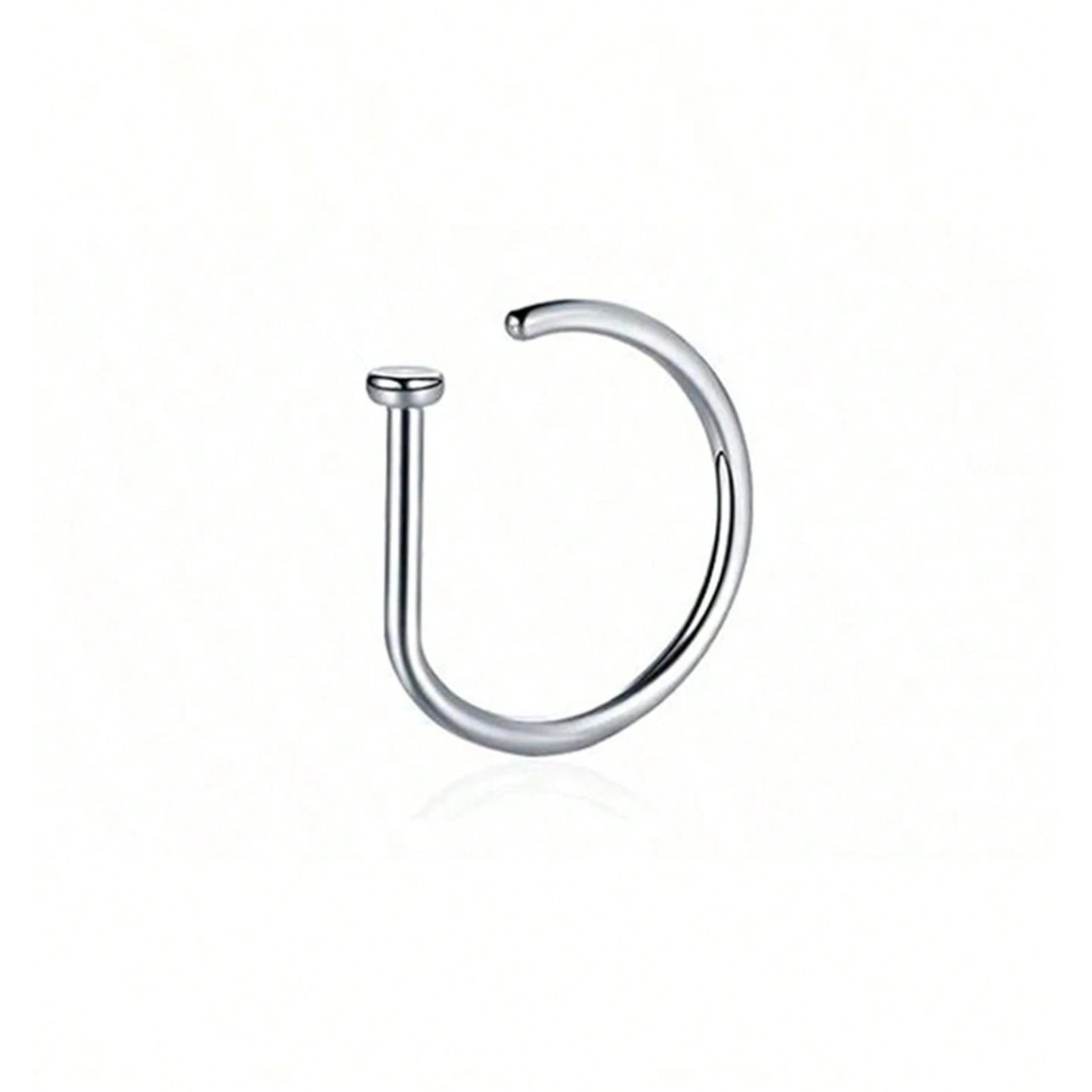 5Pcs Stainless Steel Fake Piercing Nose Ring D-Shape Punk Non Piercing Nose Clip