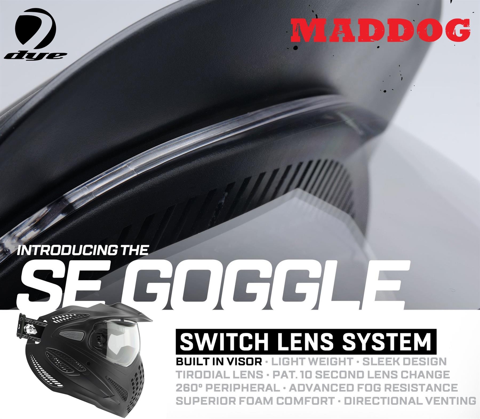 CLEARANCE Maddog Dye SE Anti-Fog Thermal Paintball Mask Goggle Clear Lens