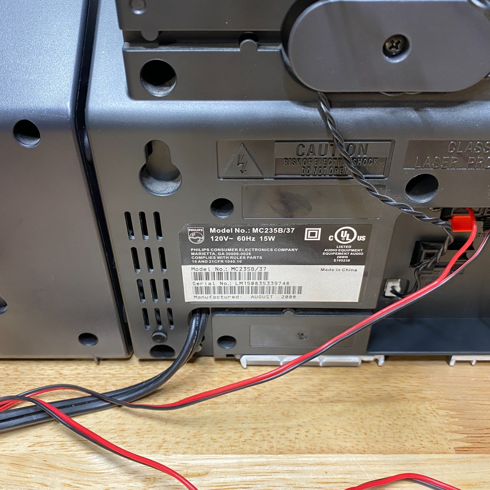 Philips MC235B/37 Micro Shelf Stereo System CD AM/FM w/ Speakers Tested Works