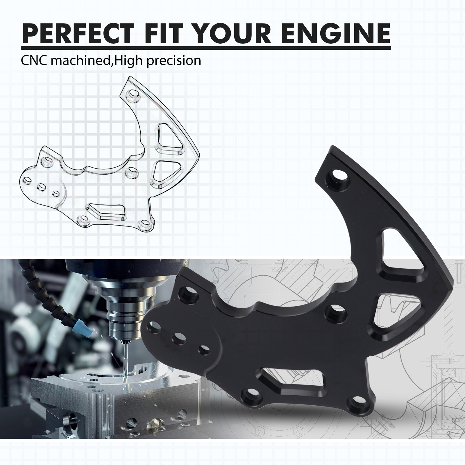 R4 AC Compressor High Mount Bracket Kit For LS Swap For Chevy GMC SUV Truck LQ9