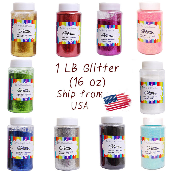 Craft Glitter Bottle Plastic Shaker Bottle Choose color 16oz. (1lb)