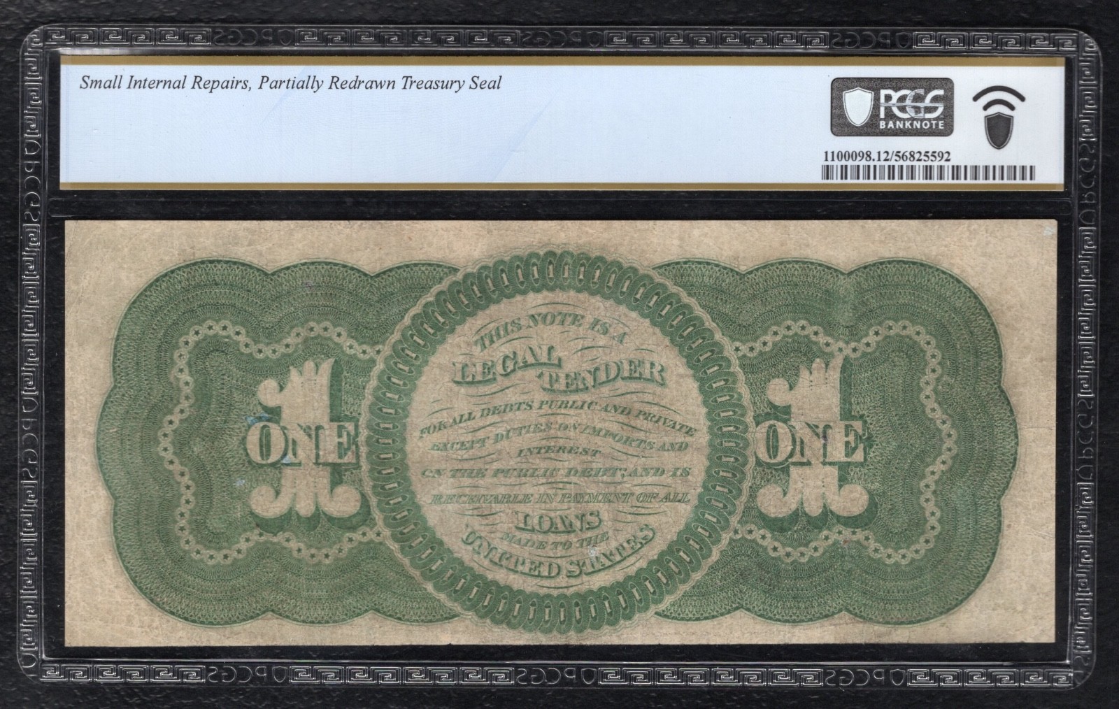FR. 17a 1862 $1 ONE DOLLAR LEGAL TENDER UNITED STATES NOTE PCGS BANKNOTE FINE-12