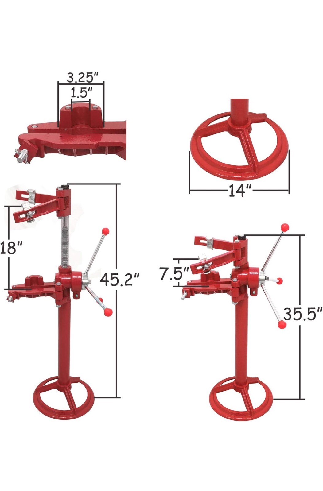 Manual Adjustable Strut Coil Spring Press Compressor 8" to 20" Suspension Shocks