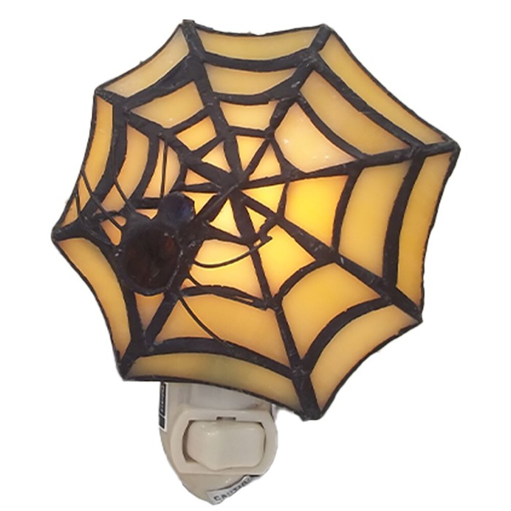 Spider Web Stained Glass Night Light