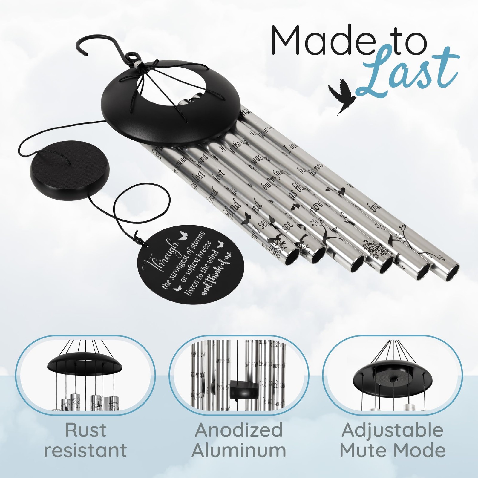 The Wind Chime CO Deep Tone Sympathy with 6 Andonized Silver