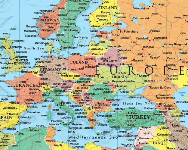 RMC 32" x 50" World Map Poster Mural Signature Series, Large, Up-to-date, Decor