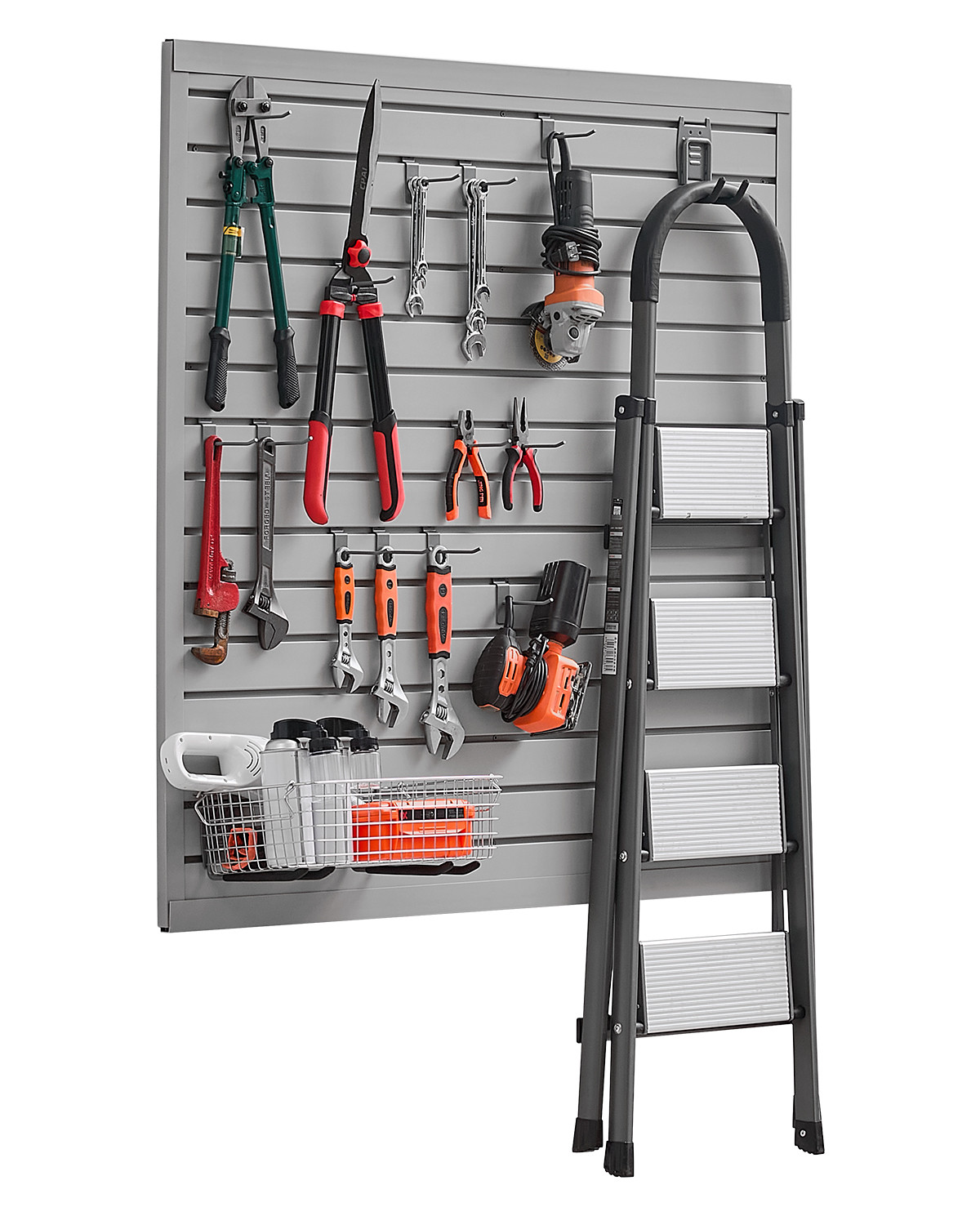 VEVOR 4 x 4 ft Slat Wall Paneling PVC Grey Garage Slatwall with Modular Design