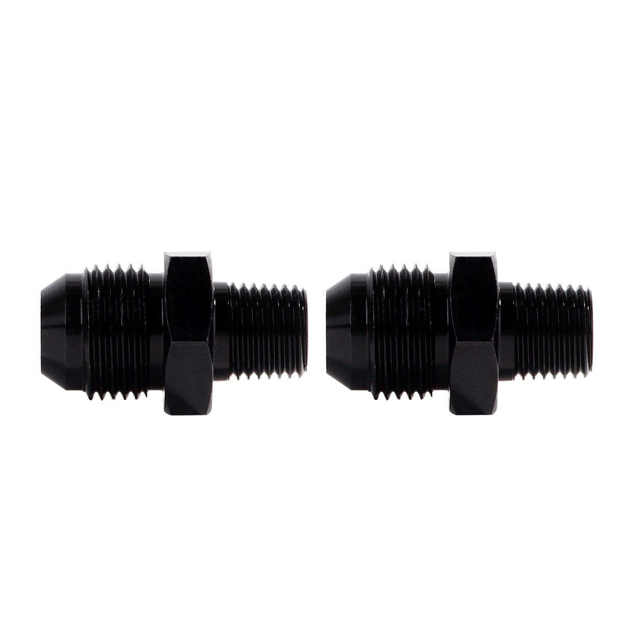 1/8" NPT to 4AN Fitting Male Straight Fittings Adapter Aluminum Black 2Pcs