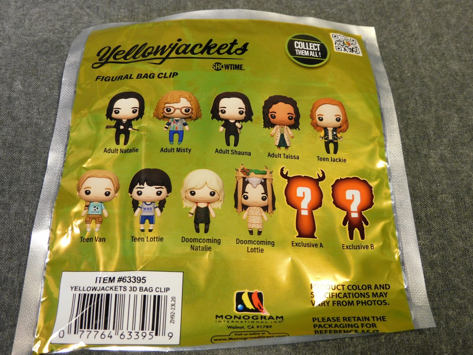 Yellowjackets NEW * Teen Jackie Clip * Blind Bag Monogram Key Chain