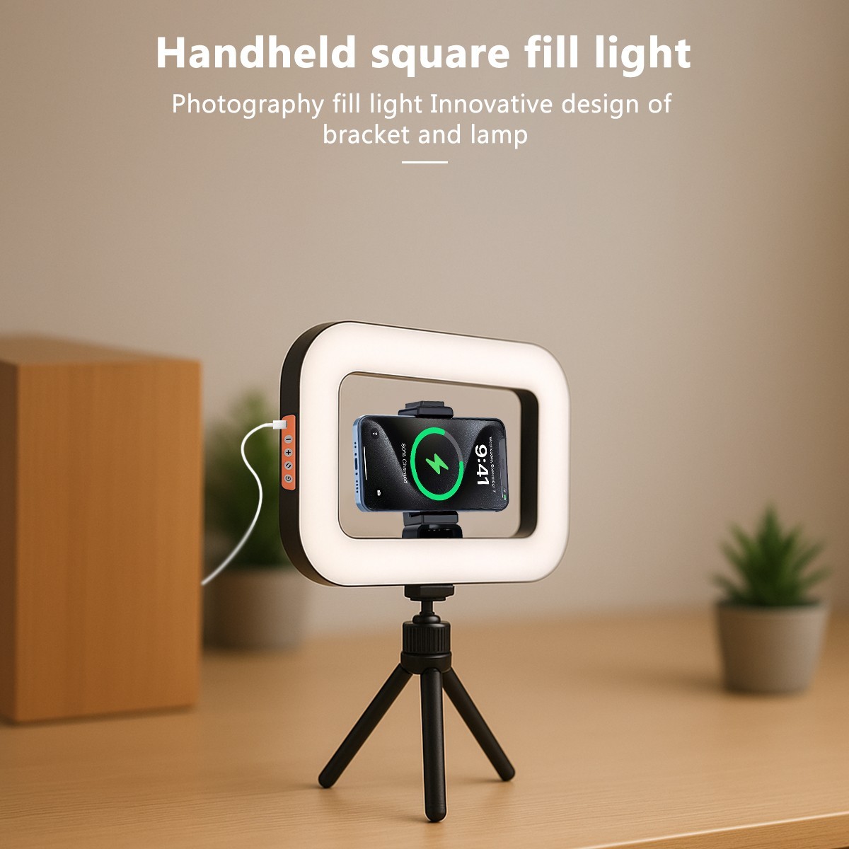 Handheld LED Ring Light Kit with Stand Dimmable 8500K for Makeup Phone Camera