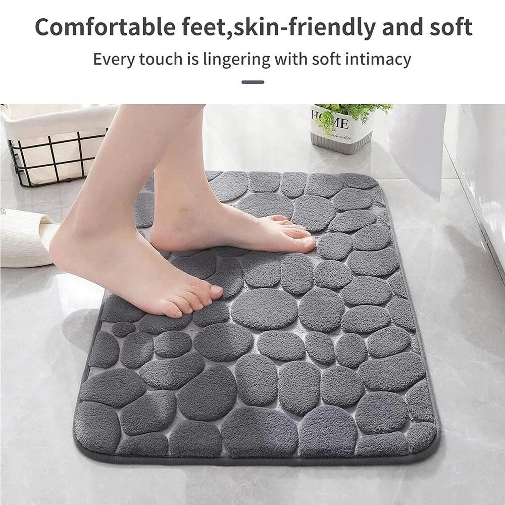 Super Water Absorbent Soft Memory Foam Bath Mat Non-Slip Bathroom Shower Rug