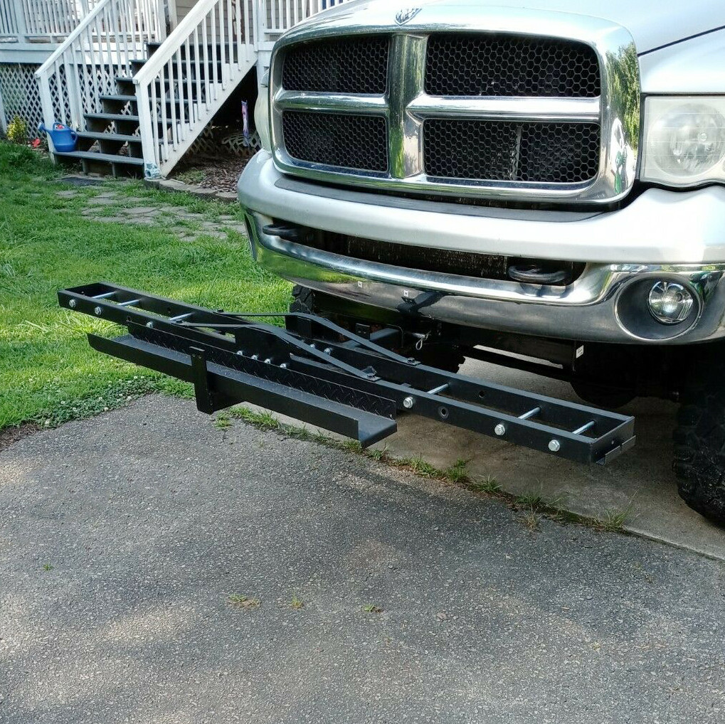 Black Motorcycle Scooter DirtBike Carrier Hauler Hitch Mount Rack Ramp Anti Tilt