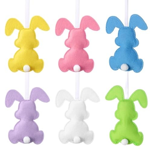 12 Pcs Easter Bunny Decorations Felt Bunny Hanging Ornaments Rabbit Calssic