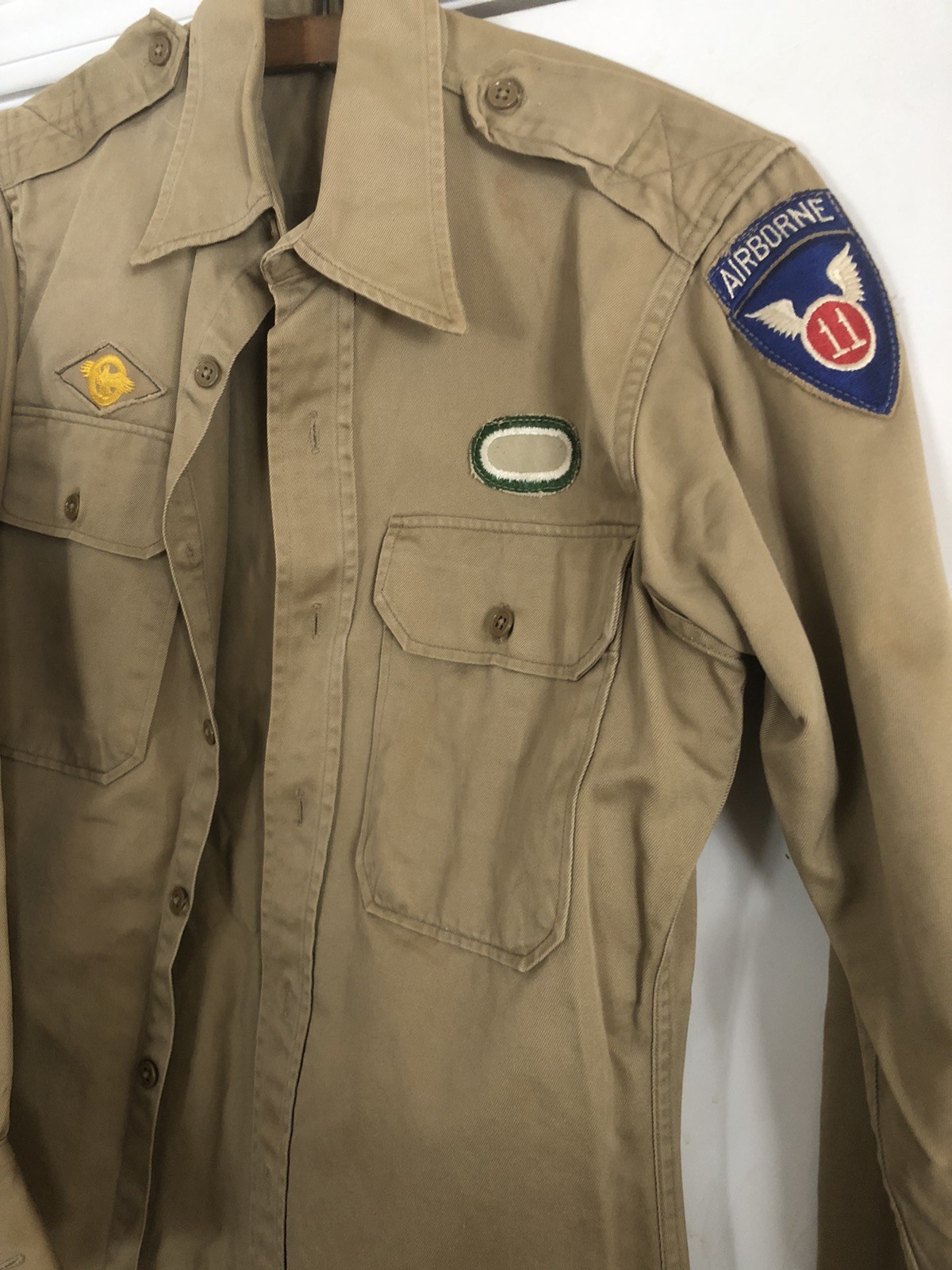 511th Parachute Infantry 11th Airborne Korean War CLASS B SHIRT & Oval 1951 Date