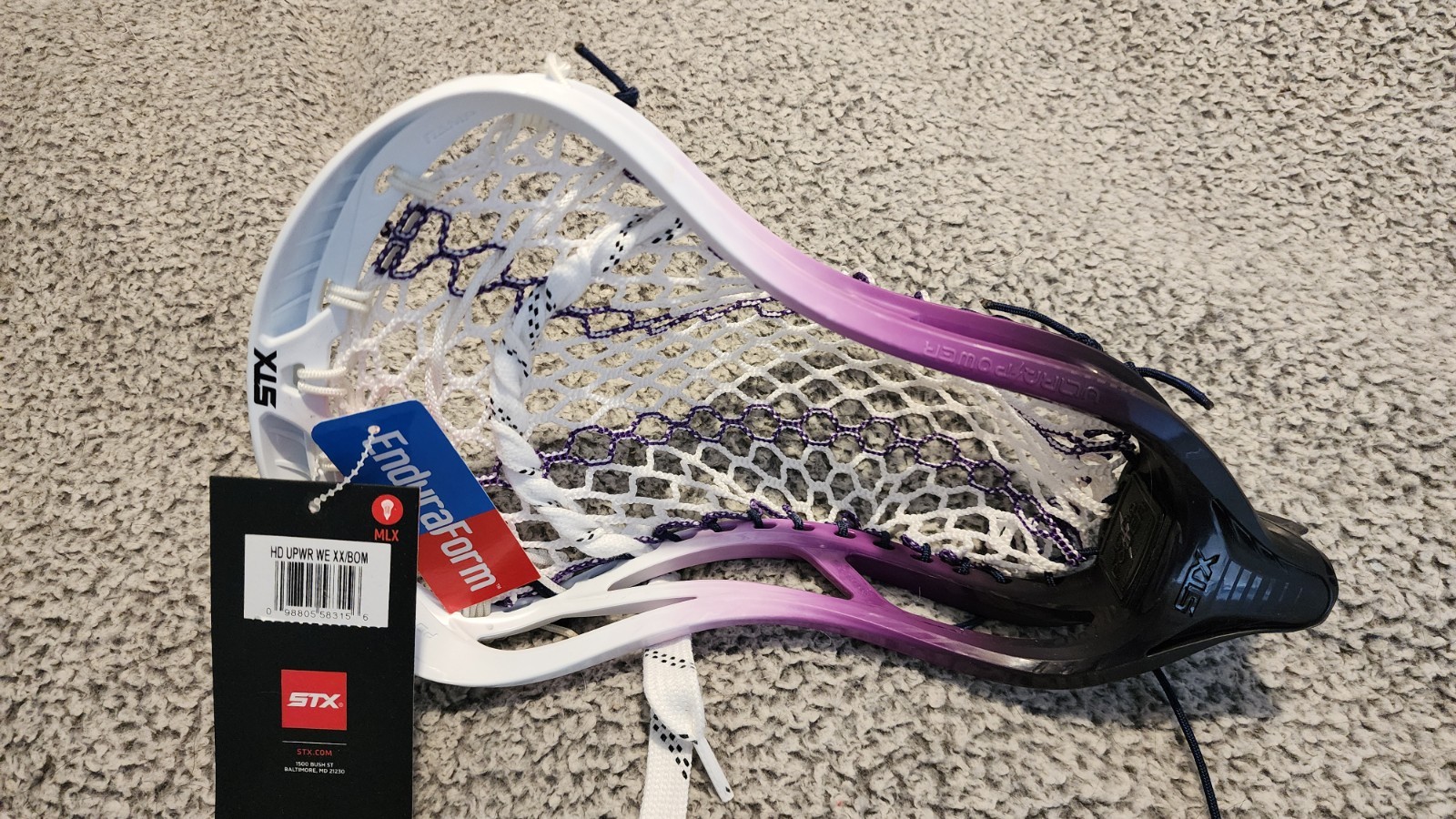 Custom Dyed and Strung STX Ultra Power - black - purple - white fade