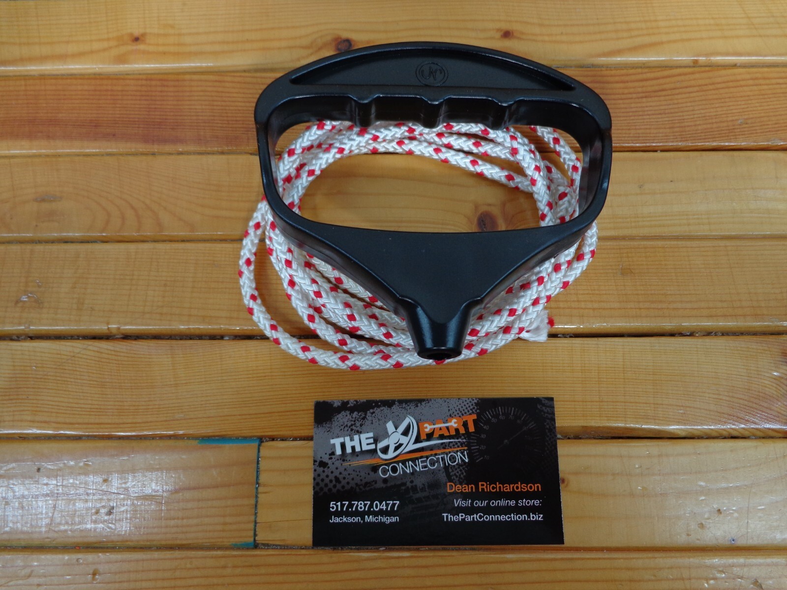 BLACK EMERGENCY SNOWMOBILE PULL START HANDLE WITH 6' ROPE CARRY A SPARE