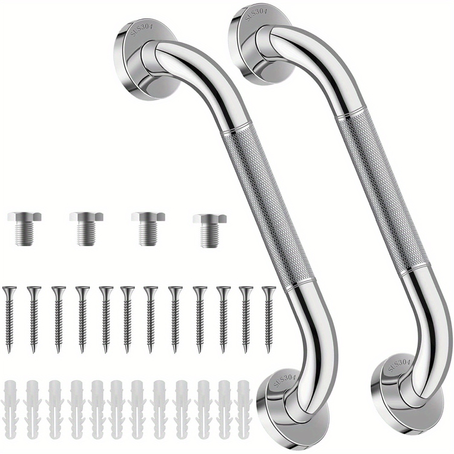 12 or 20 Inch Grab Bars for Bathtubs and Showers,Anti Slip ,Stainless Steel