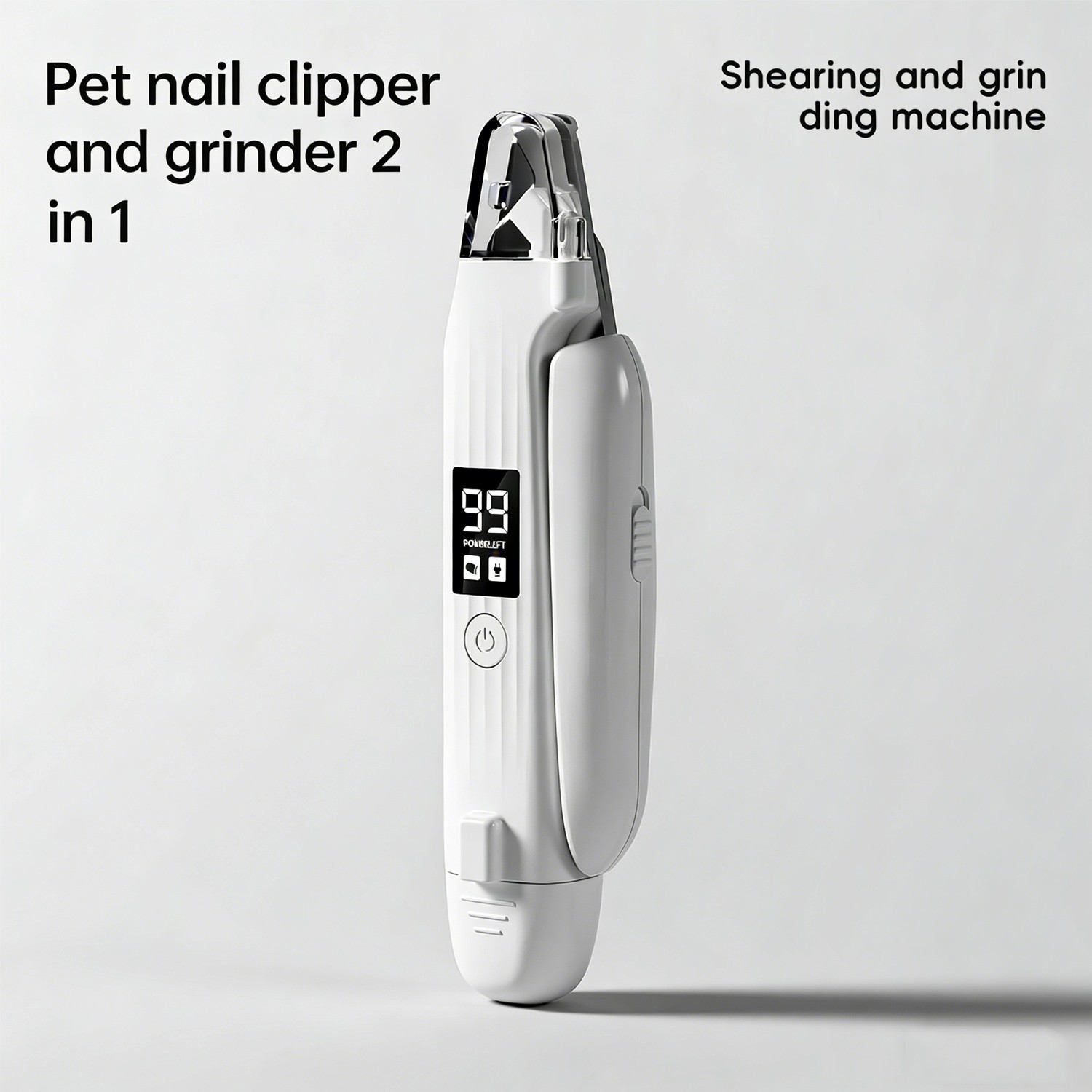2-in-1 Dog Cat Nail Clippers Grinder with Light, USB Trimmers for L/M/S Pet Claw