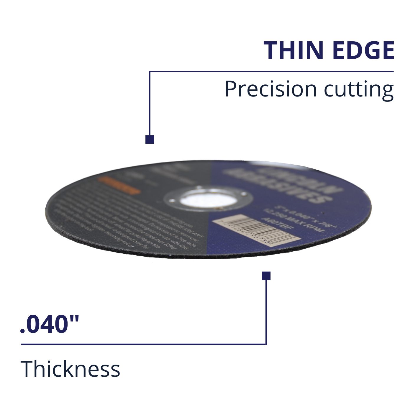 100 Pc 5" x .040" x 7/8" Cut off Wheels For Stainless Steel & Metal
