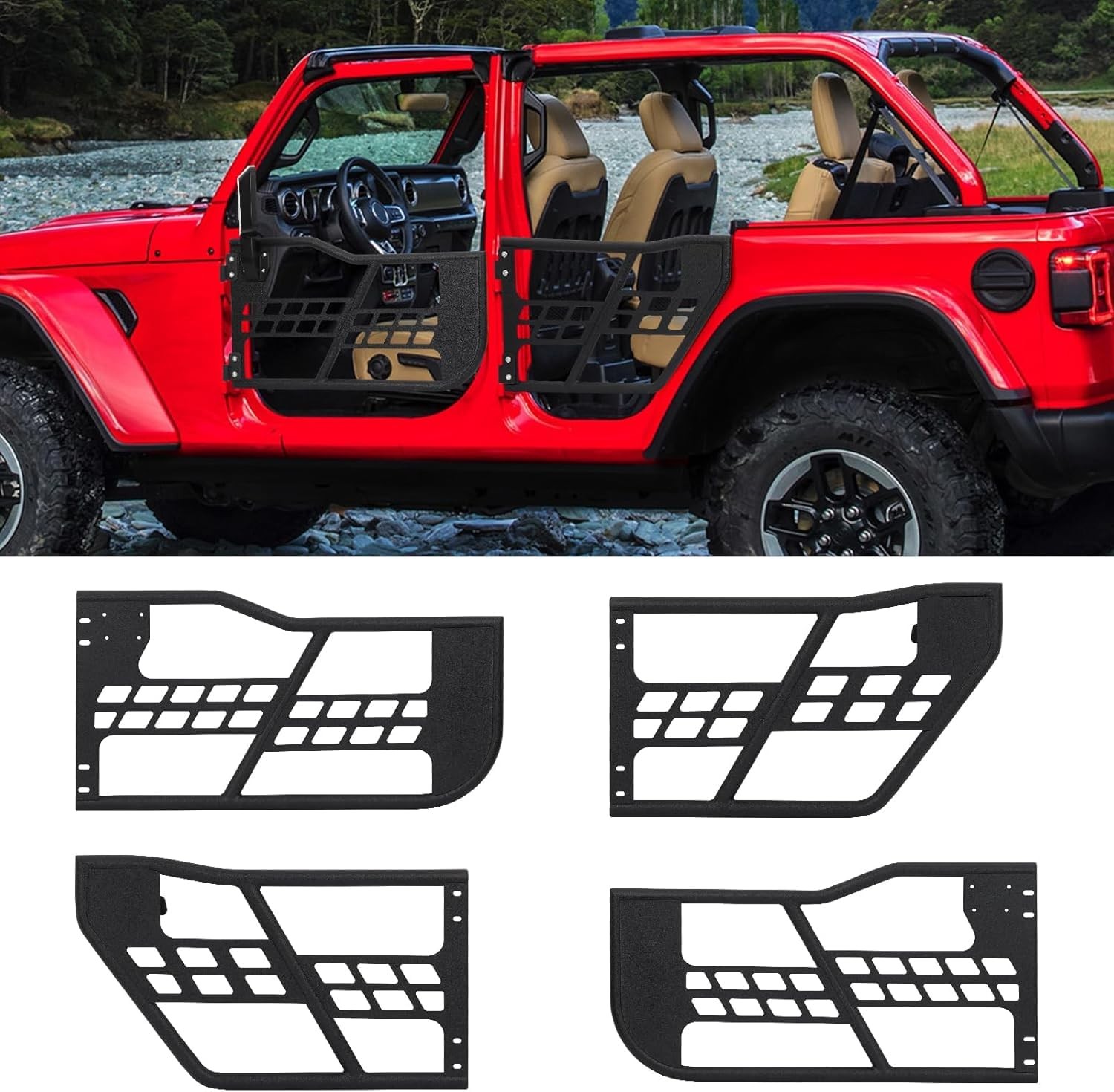 2018-2025 Wrangler JL/JLU & JT 4-Door Tube Doors | Complete Front/Rear Kit