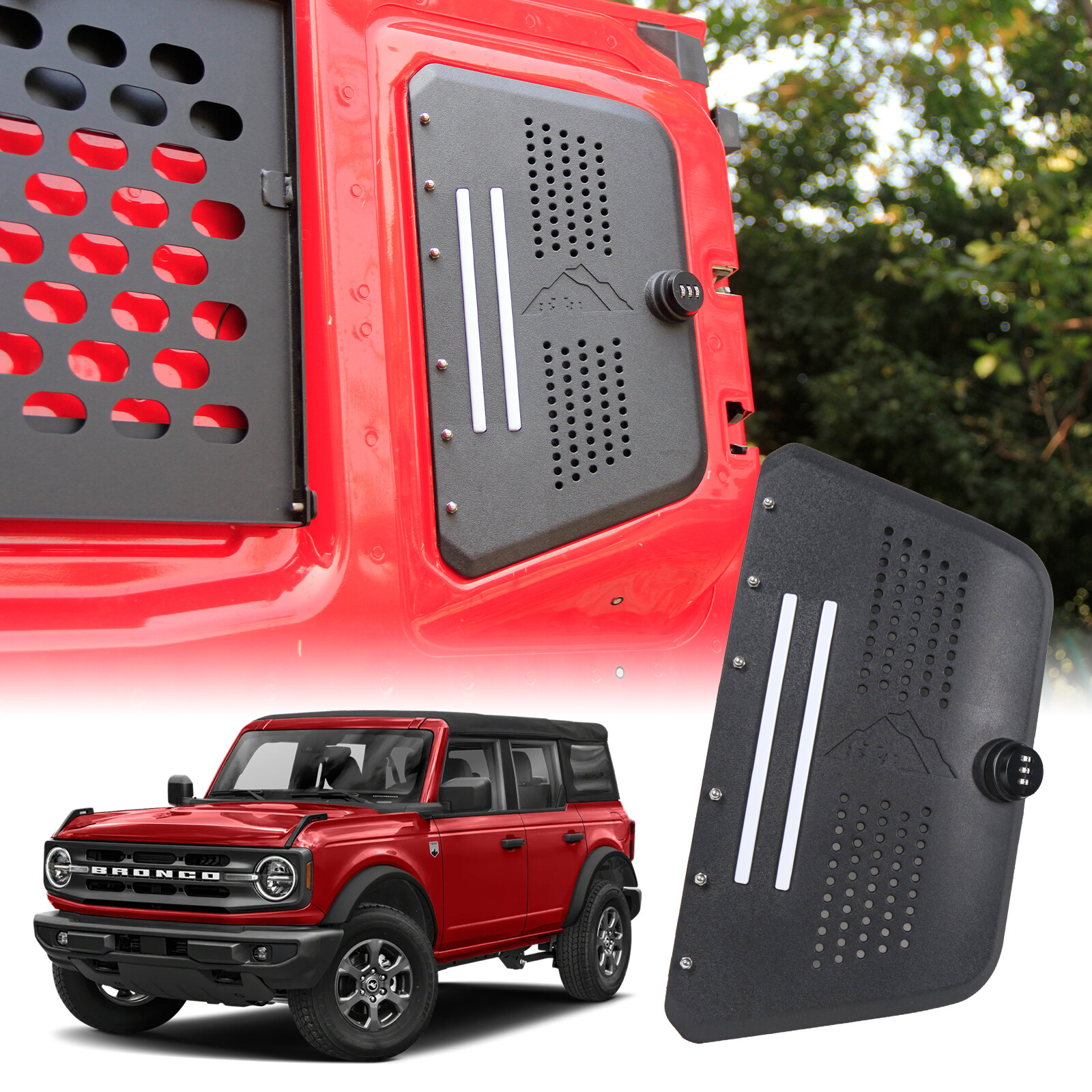 Side Tailgate Storage Box With Light & Password Lock For 2021+ Bronco 2/4 Door