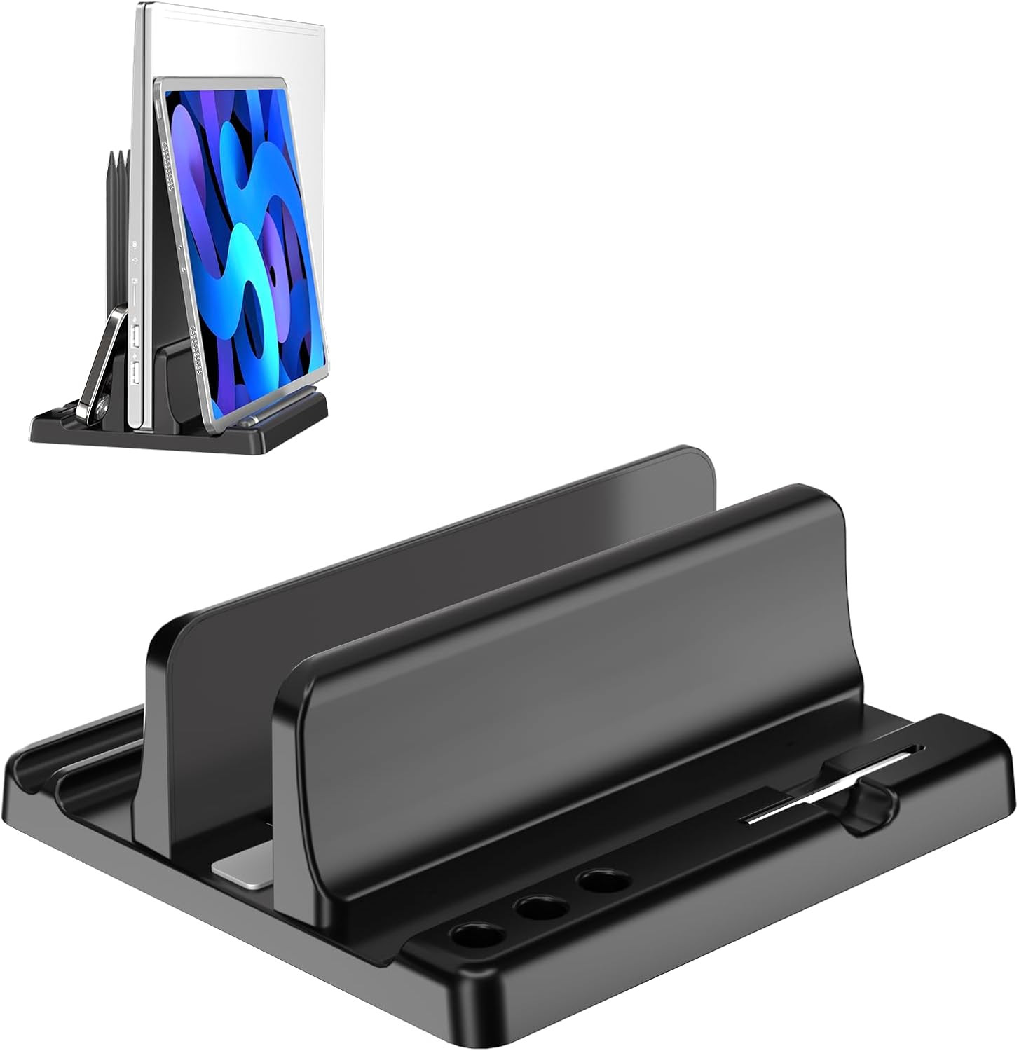 Vertical Laptop Stand Holder - Adjustable ABS Plastic Desktop Management Noteboo