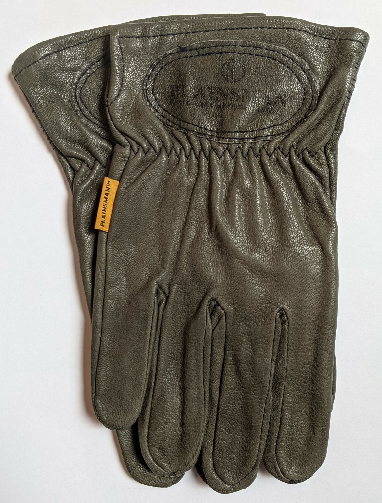 1 Pair PLAINSMAN Premium Cabretta Goatskin Leather Gloves OLIVE Discontinued NEW