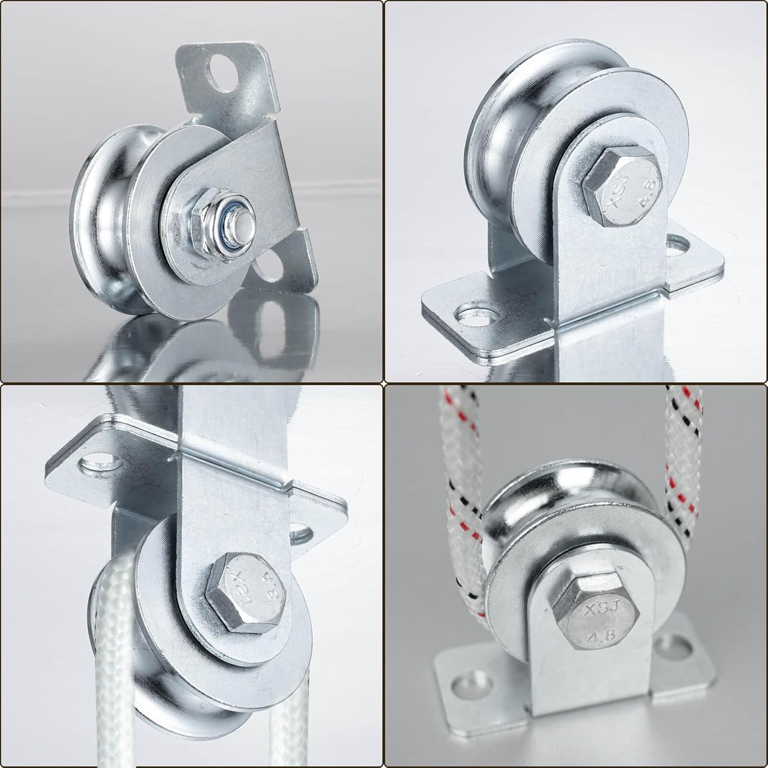 48Mm Cable Pulley Wheel Wall Mount, with Ball Bearings for Wire Rope, for Pulley