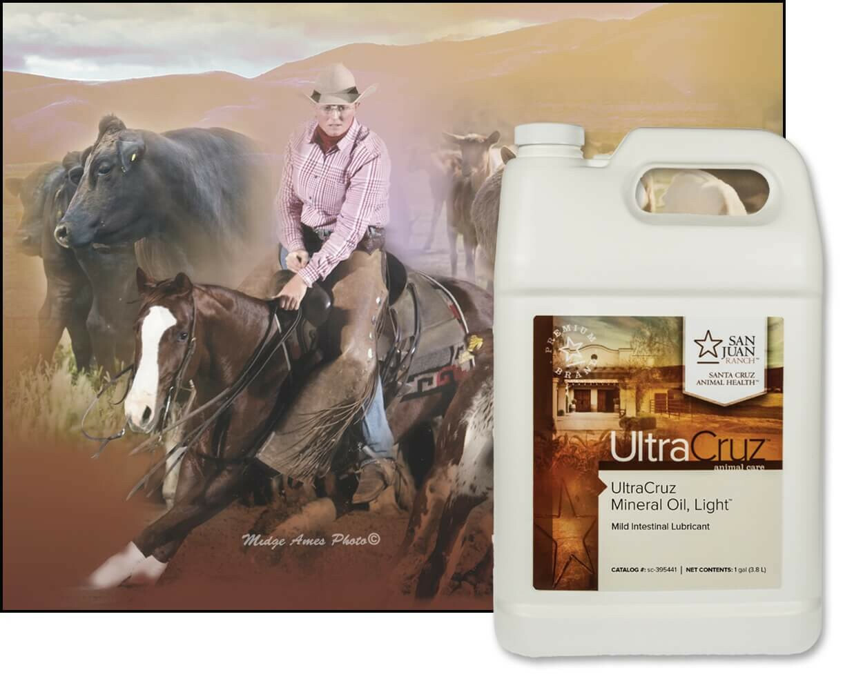 UltraCruz Mineral Oil Light Supplement for Horses, Livestock and Dogs, 4 x 1 Gal