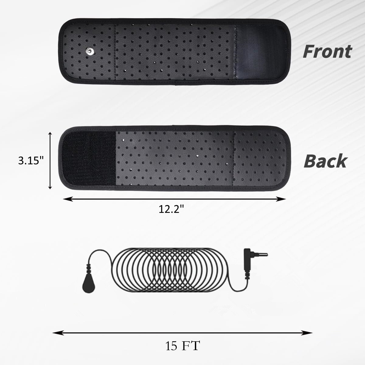 Grounding Wrist Strap, Earthing Therapy Wristband for Pain Relief with 15' Cord