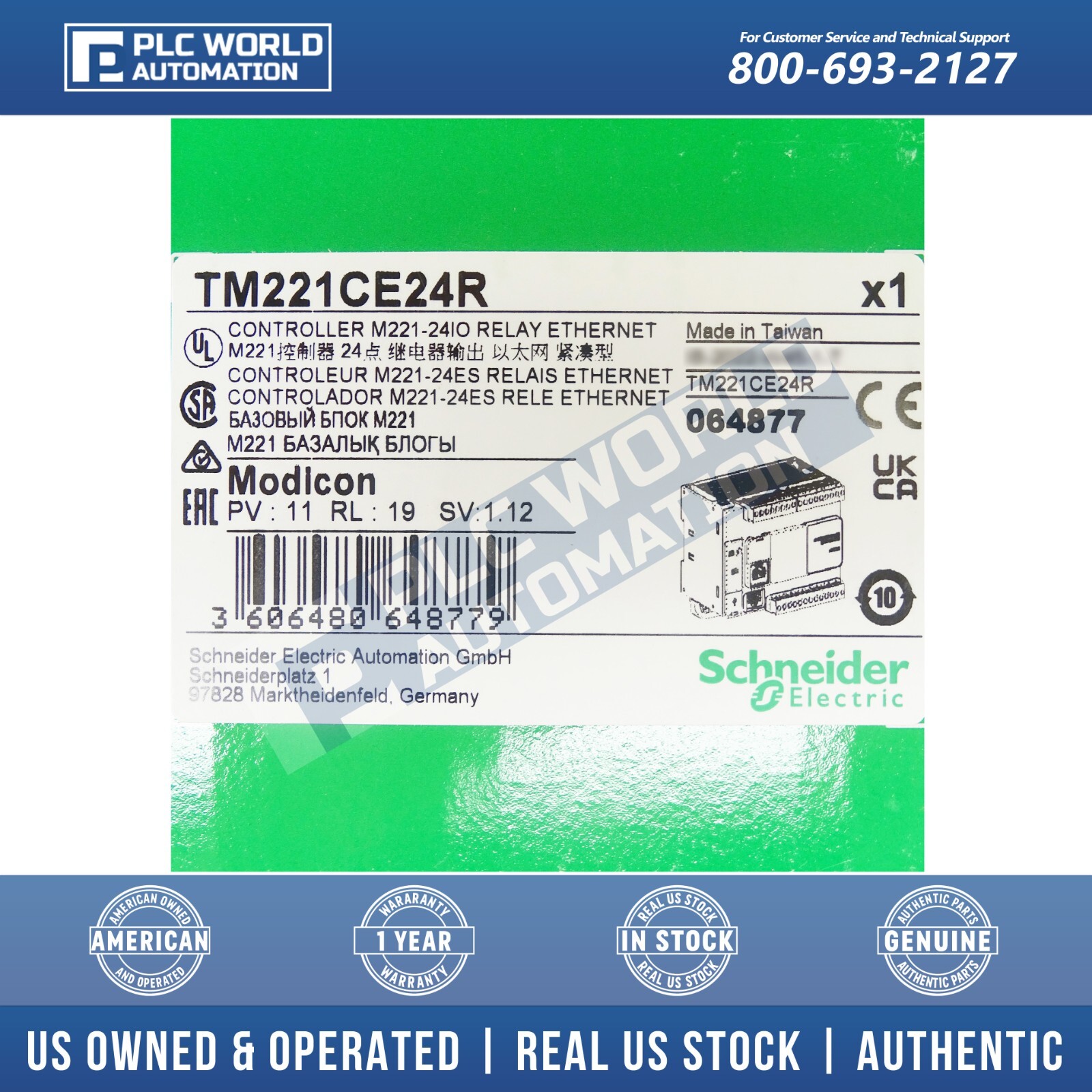 Brand New Schneider TM221CE24R Modicon M221 Controller, Late Mfg Date 1 Year Wty