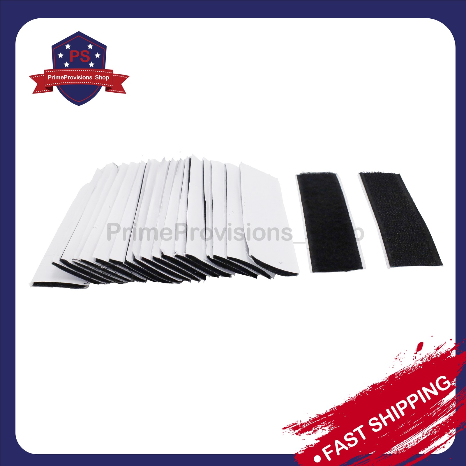 20 Sets Heavy Duty Hook & Loop Adhesive Strips Black Sticky Back Fastener 1x4"