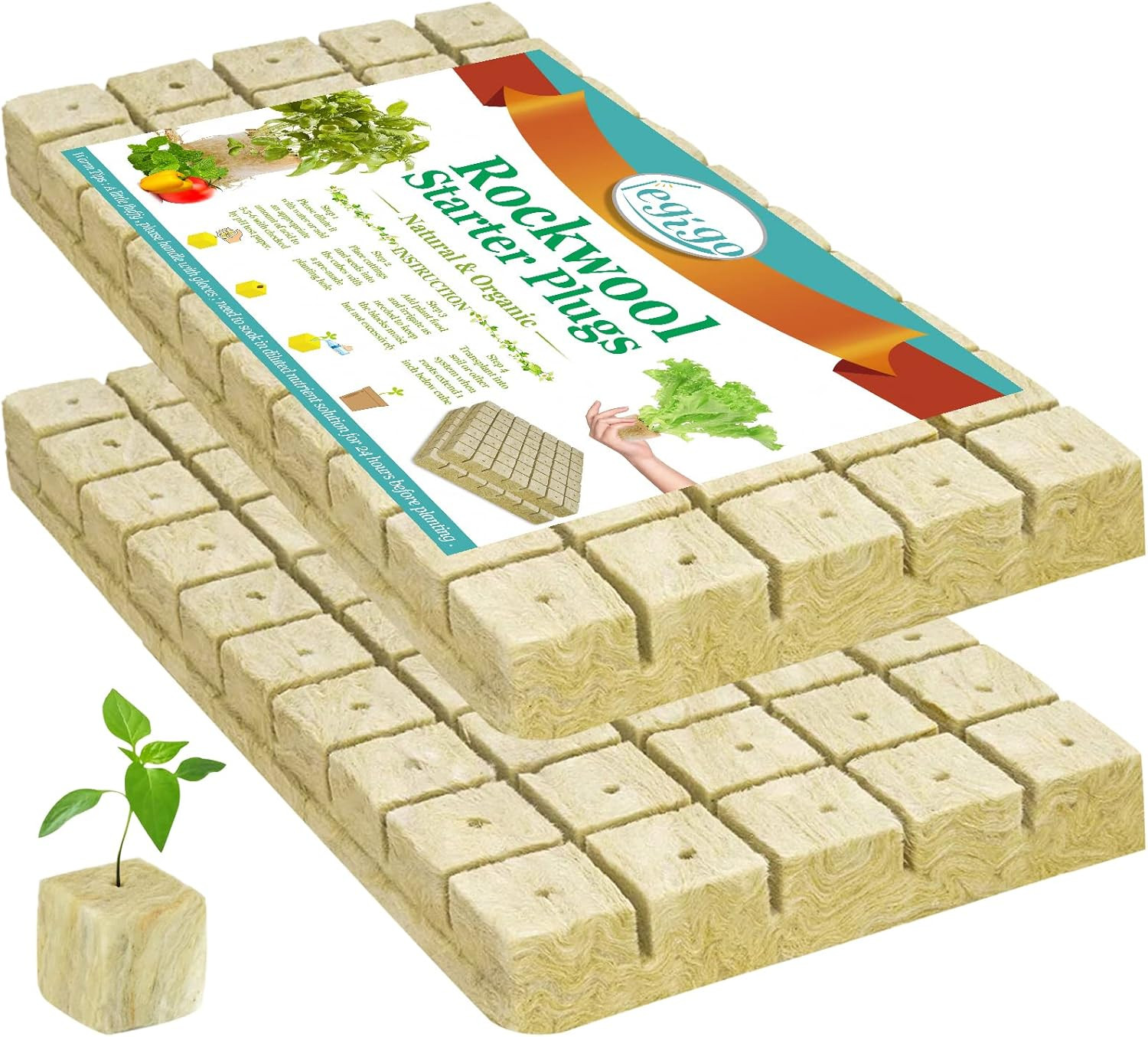 1 Inch Rockwool Cubes Seed Starter Grow Cubes for Hydroponics, Rockwool Planting