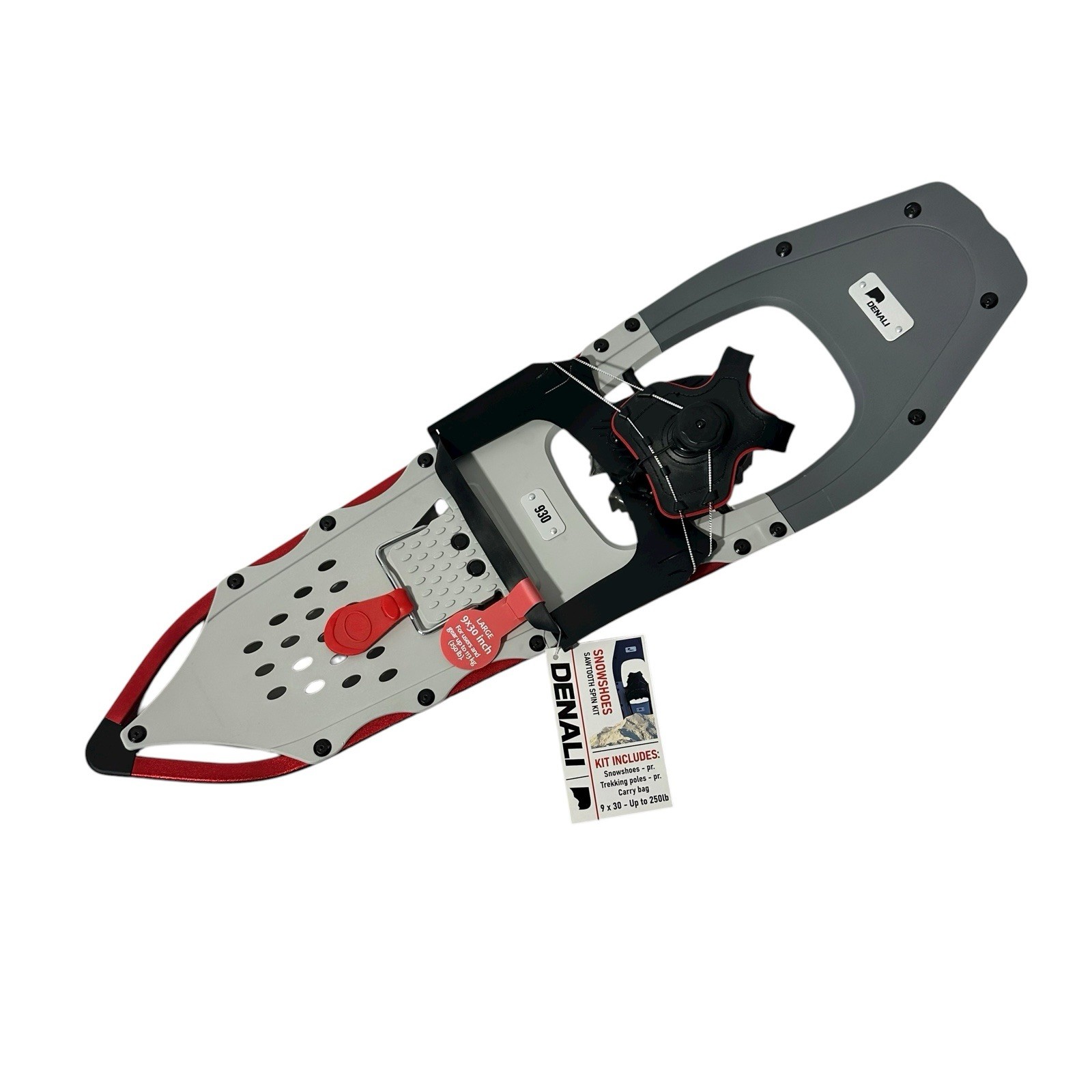 Denali Sawtooth Spin Snowshoes 9x30 Winter Hiking Kit w/ Poles & Bag – 250 lb
