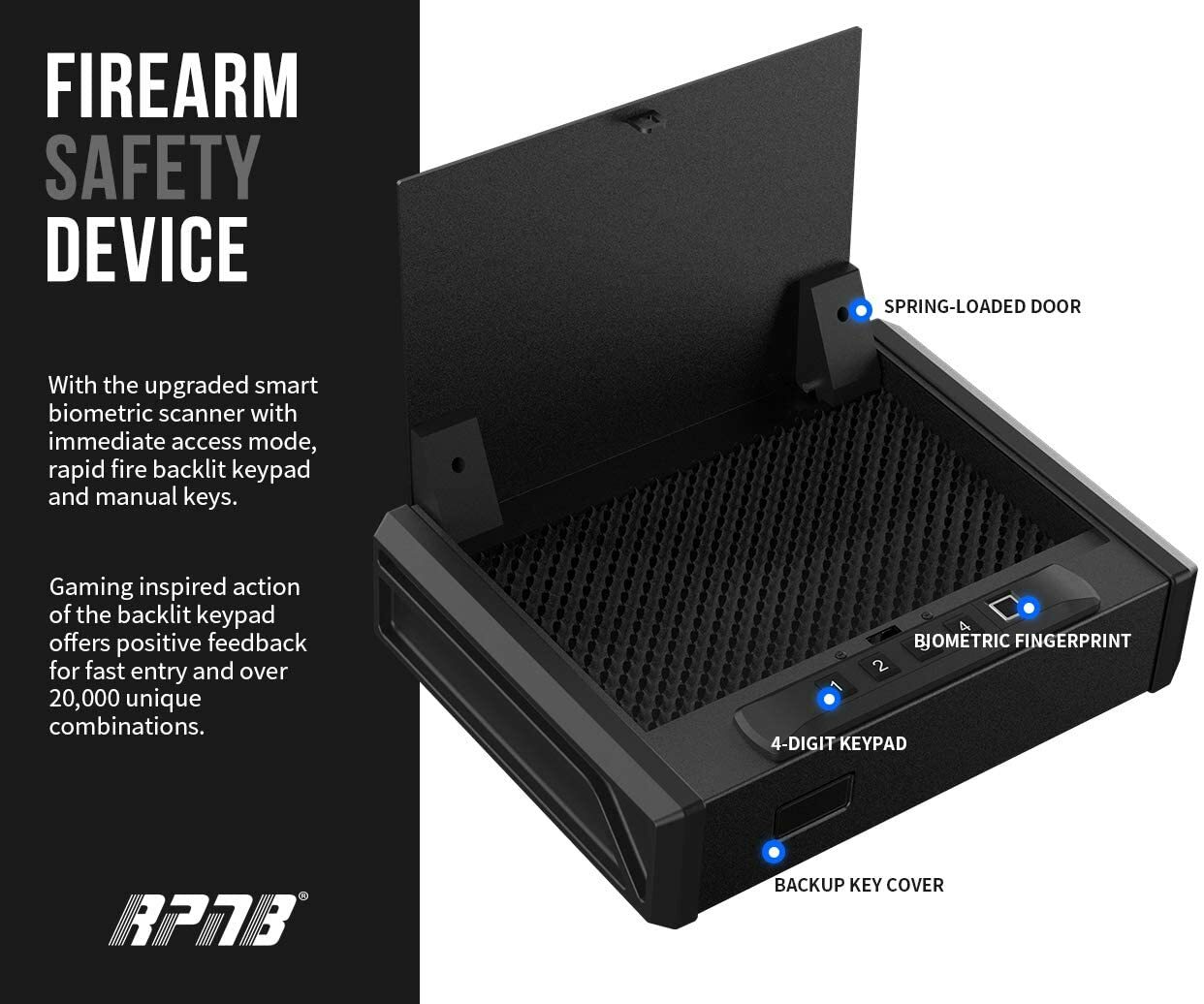 RPNB Biometric Gun Safe Quick-Access Safety Device Fingerprint, Brand New