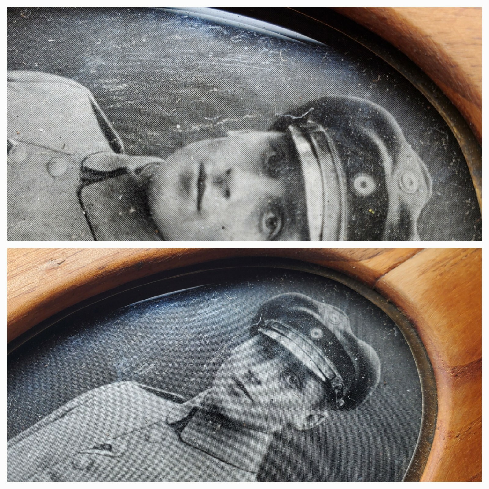 Original WW1 German Airplane Propeller Pilot Aviator picture frame wood plane