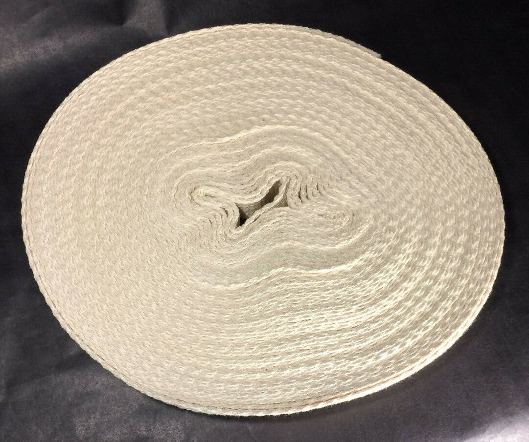 New 1" Wide Flat Cotton Oil Lamp Wick For #2 Brass Queen Sold By The Yard #WY923