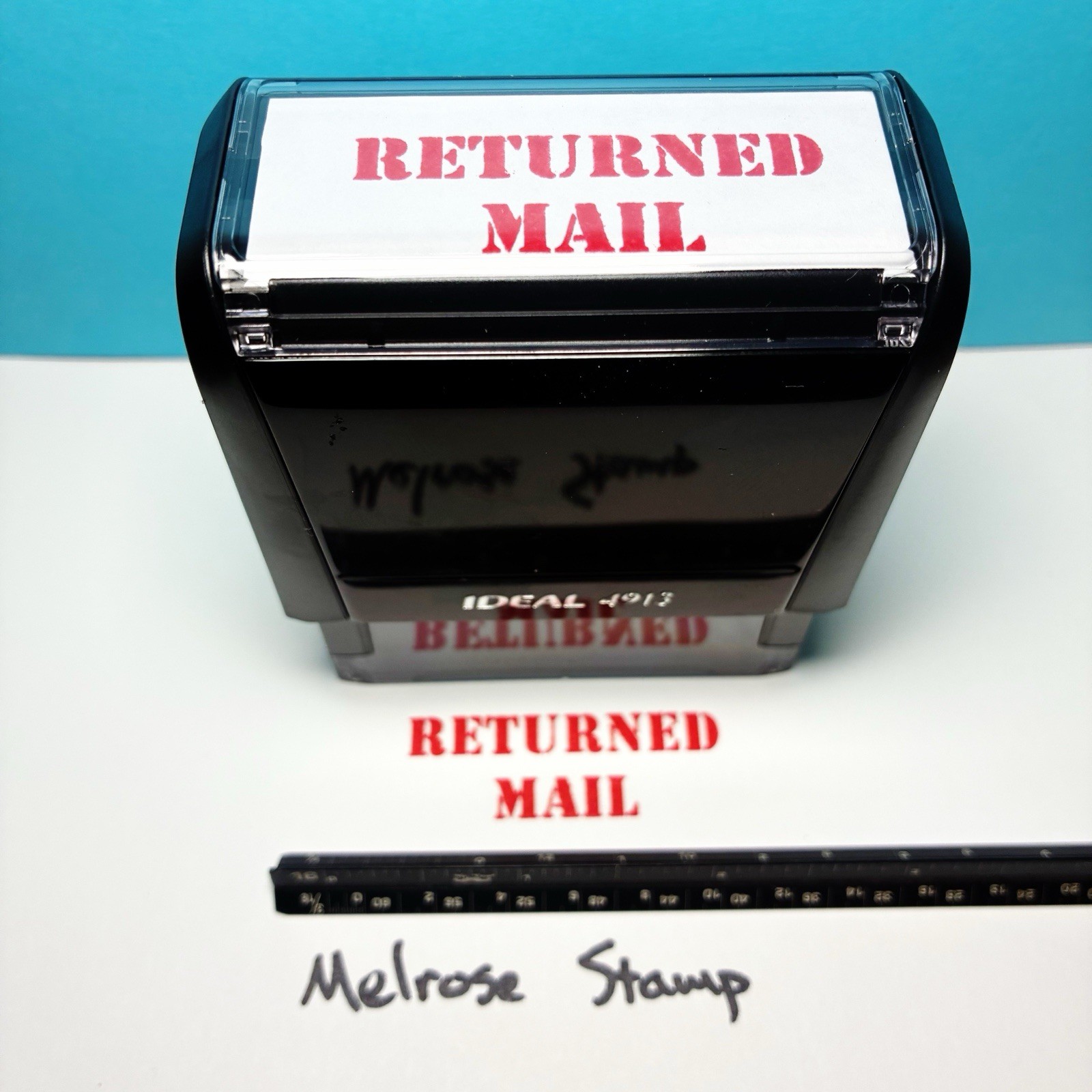 Returned Mail Rubber Stamp Red Ink Self Inking Ideal 4913