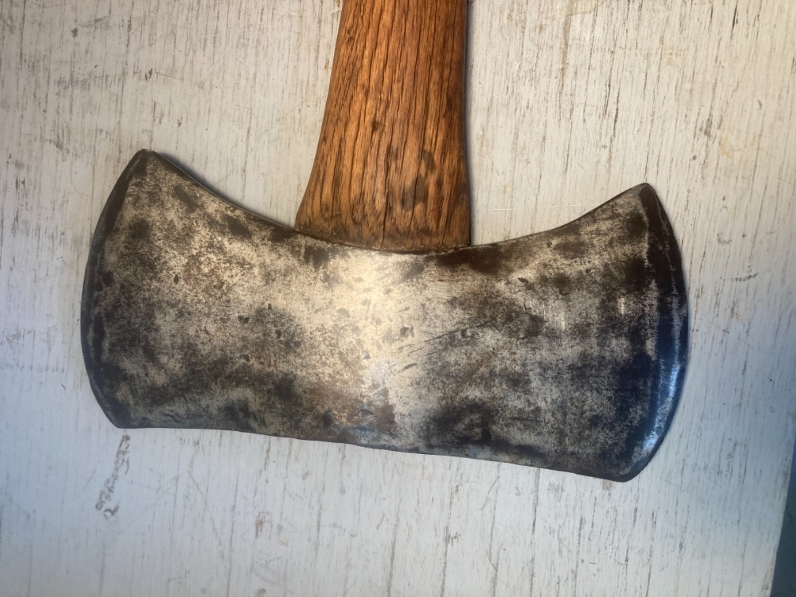 Antique True Temper Flint Edge Kelly Works Double Blade Axe 3.2 Head 34" Overall