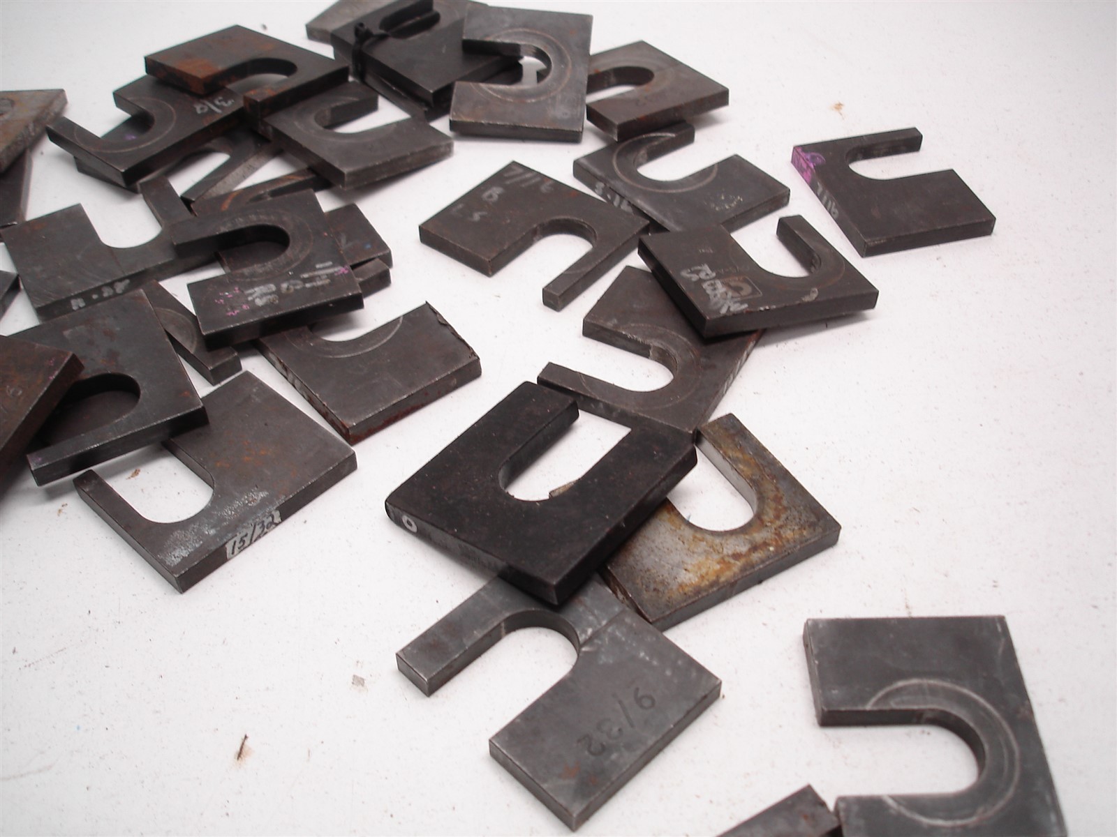 77 NASCAR LOWER CONTROL ARM ECCENTRIC SLUGS & POCKET SLUG PLATES - STEEL & ALUM