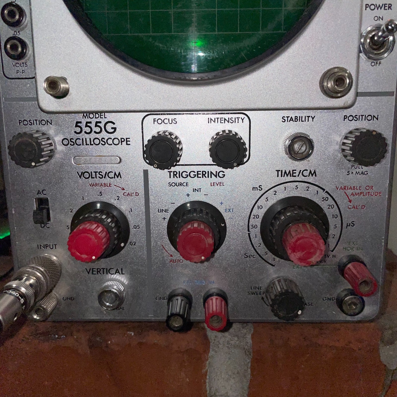 Kikusui CRT Oscilloscope Model 555G 1 MHz 2 Channel