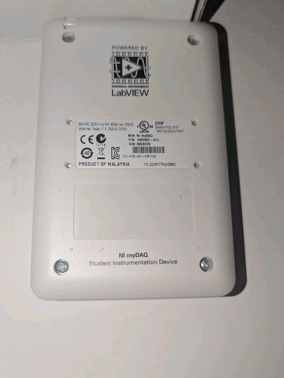 NATIONAL INSTRUMENTS MY DAQ STUDENT KIT 781329-01 (800949B-01)