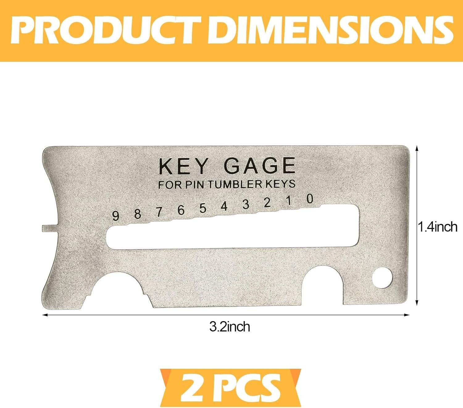 2 Pack Gray Key Gauge Tools – Universal Professional Key Decoders & Aligners