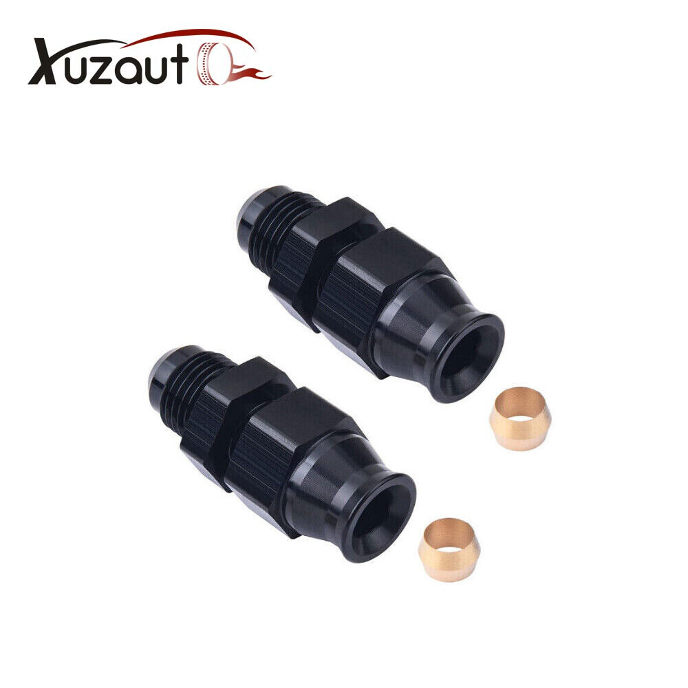 6AN To 3/8" Tube Hardline Fuel Line Adapter Fitting Tubing compression AN6 2PCS